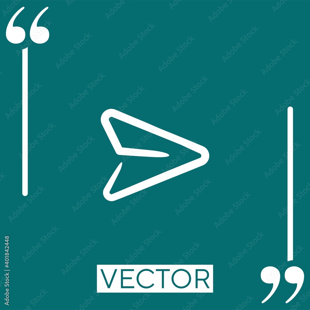 Poster right arrow vector icon linear icon. editable stroke line