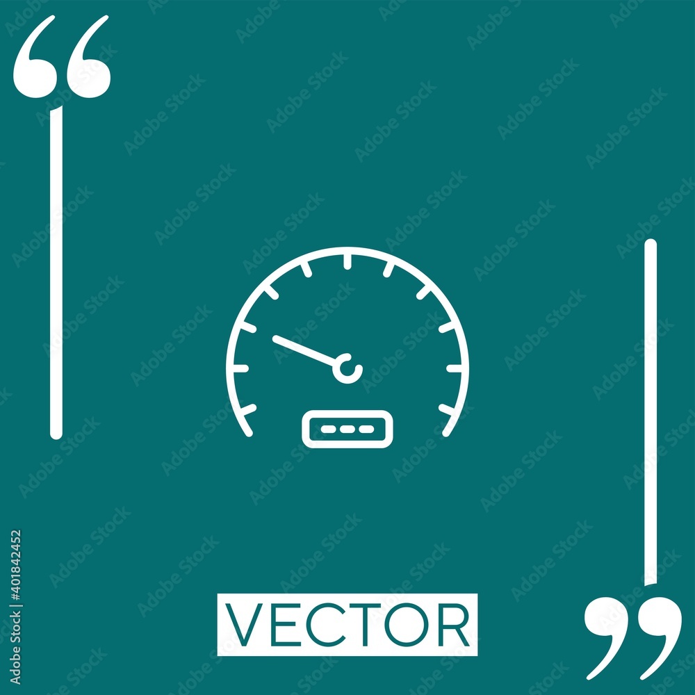 Poster speedometer vector icon linear icon. editable stroked line