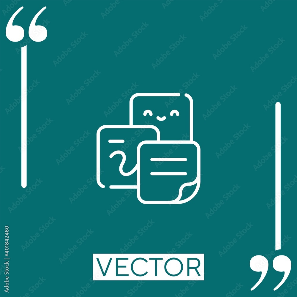 Poster sticky notes vector icon linear icon. editable stroked line