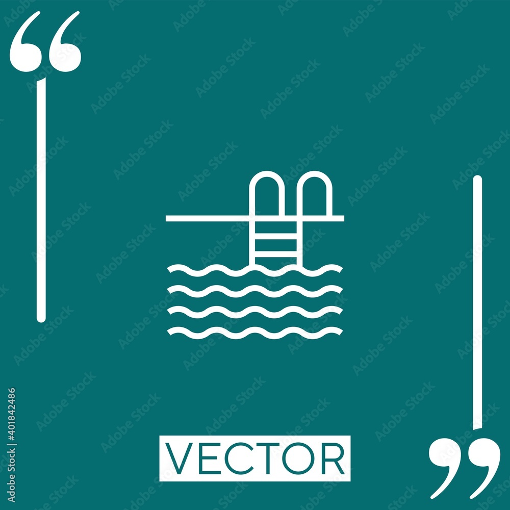 Poster swimming pool vector icon linear icon. editable stroked line