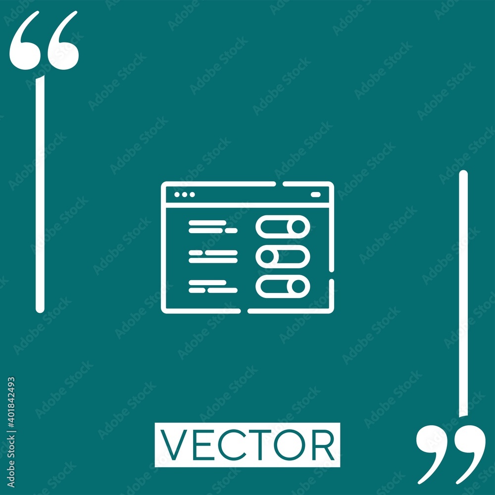 Poster switch vector icon Linear icon. Editable stroked line