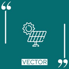 solar panel vector icon Linear icon. Editable stroked line