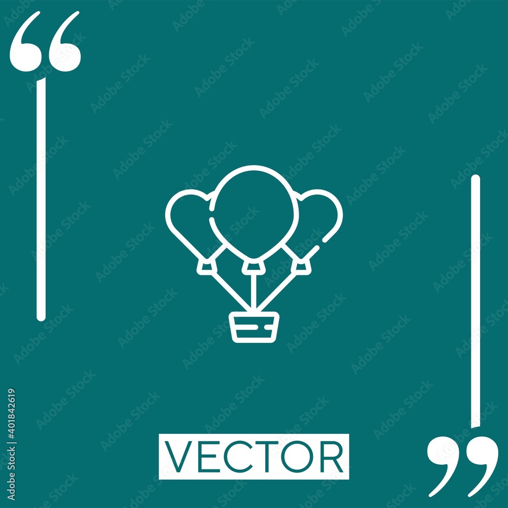 Poster balloons vector icon linear icon. editable stroked line