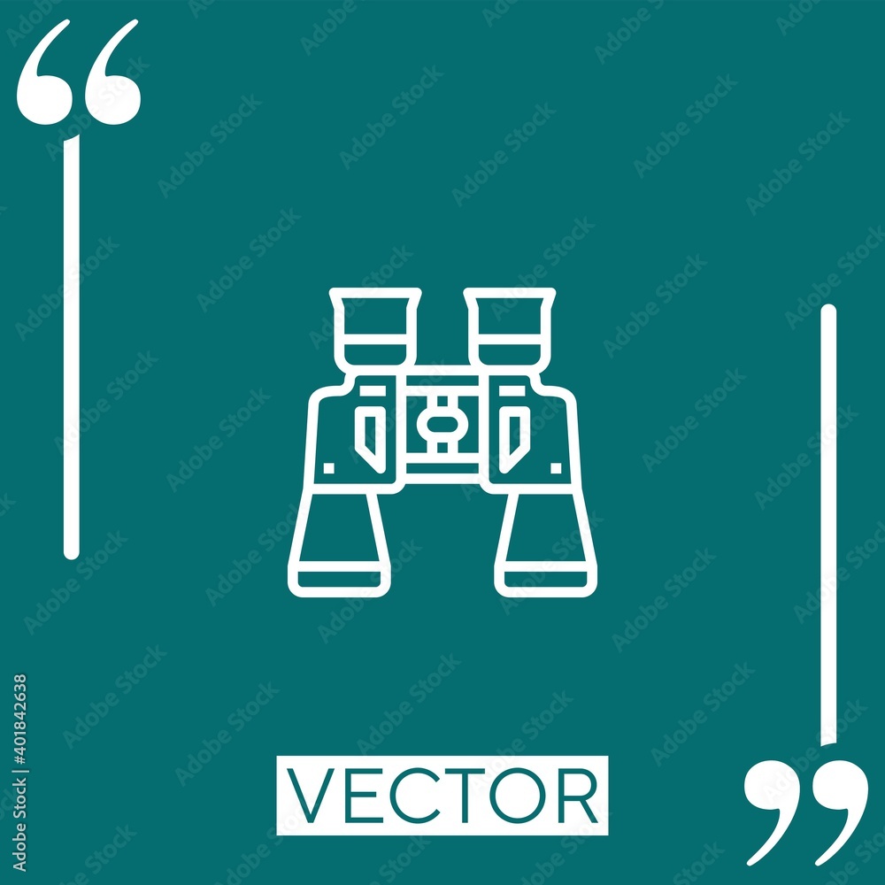 Poster binoculars vector icon linear icon. editable stroked line