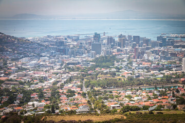view over Cape Town from Table Mountain, South Africa