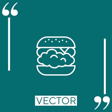 burger vector icon Linear icon. Editable stroked line