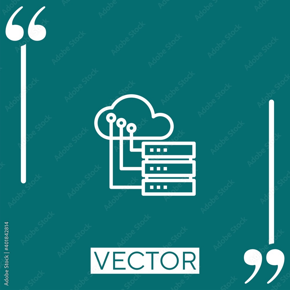 Poster database vector icon linear icon. editable stroked line