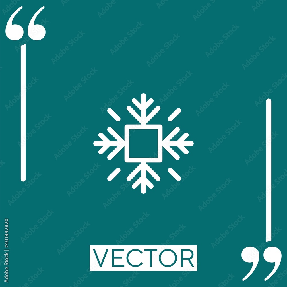 Poster snowflake vector icon linear icon. editable stroke line