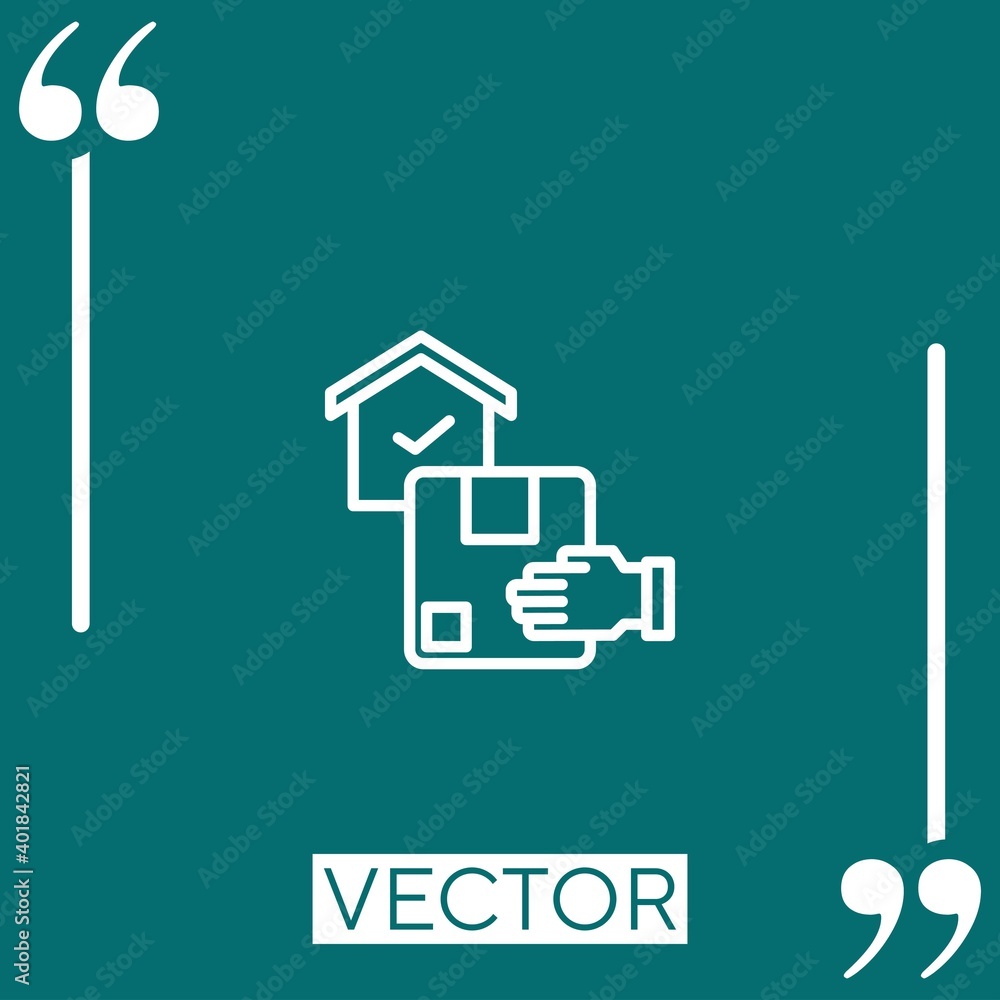 Poster delivery vector icon linear icon. editable stroked line