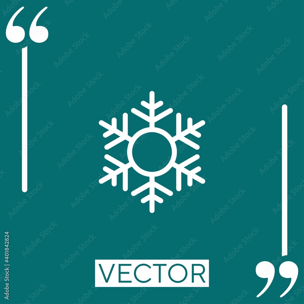 Poster snowflake vector icon linear icon. editable stroke line