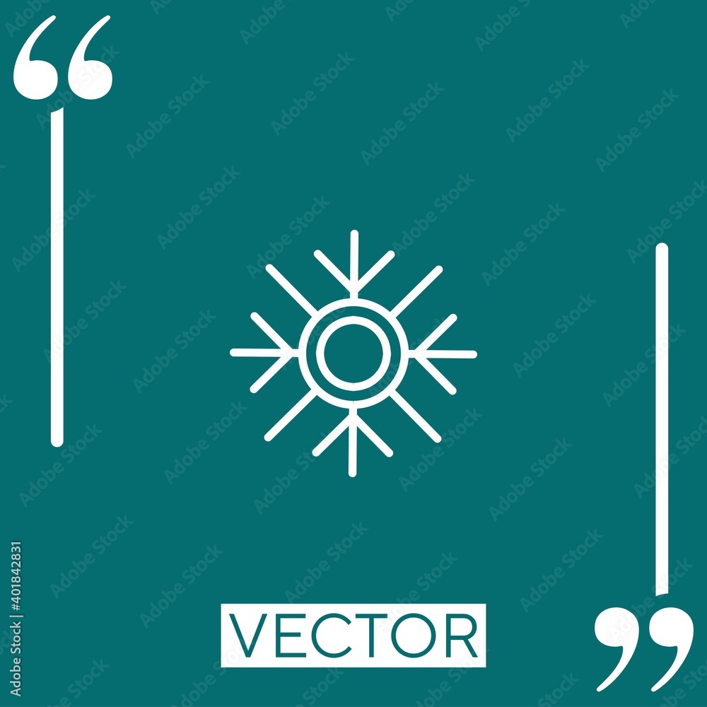 Poster snowflake vector icon linear icon. editable stroke line