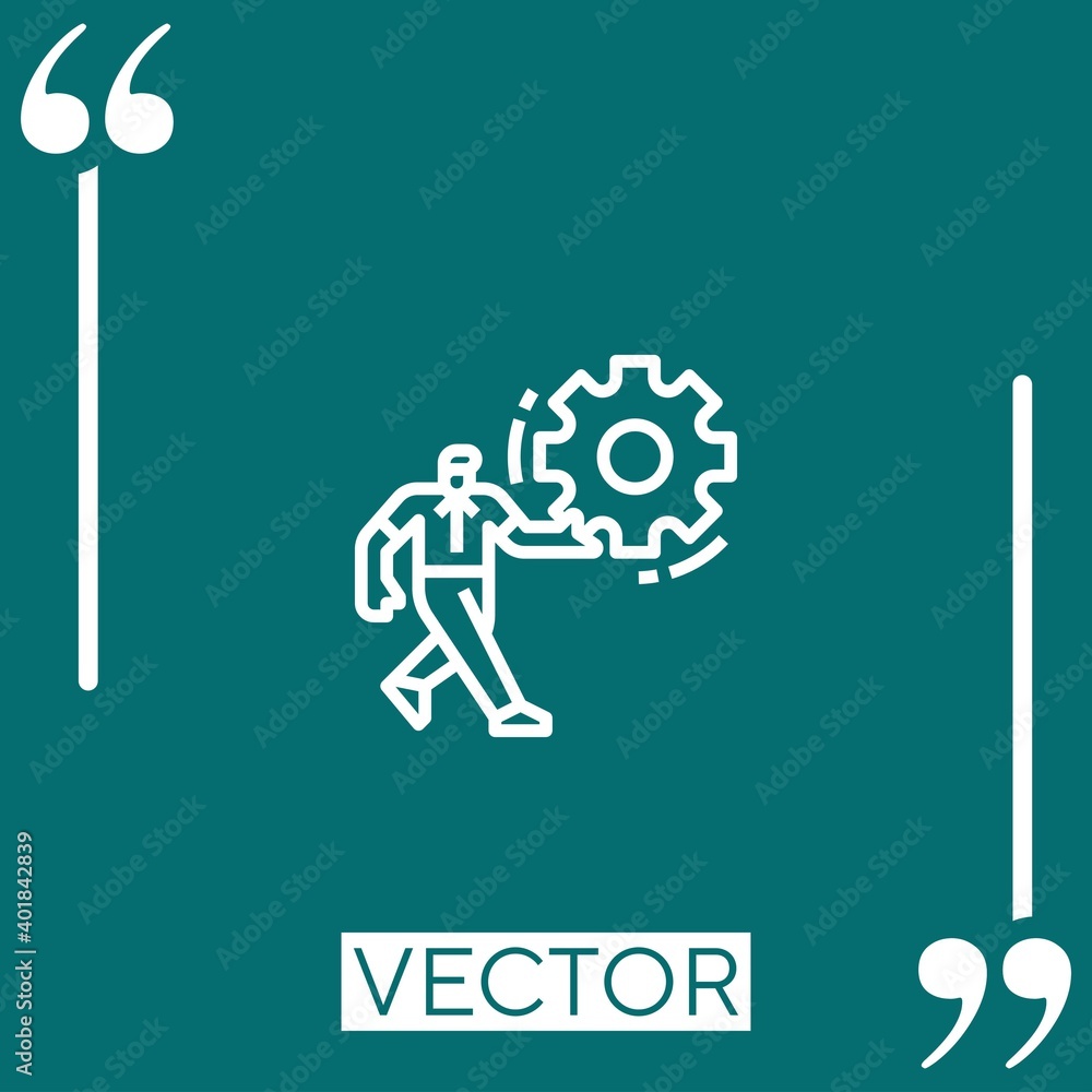 Poster development vector icon linear icon. editable stroked line