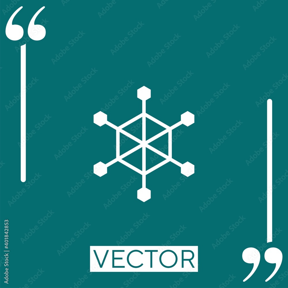 Poster snowflake vector icon linear icon. editable stroke line