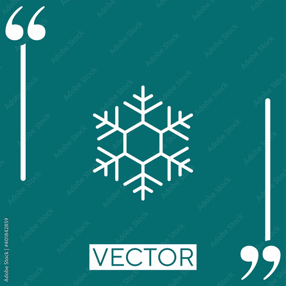 Poster snowflake vector icon linear icon. editable stroke line