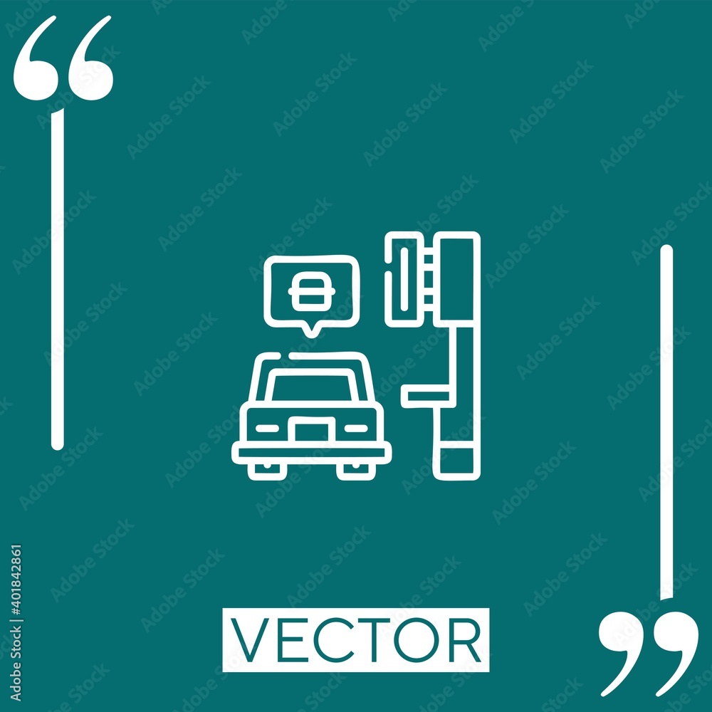 Poster drive thru vector icon linear icon. editable stroked line