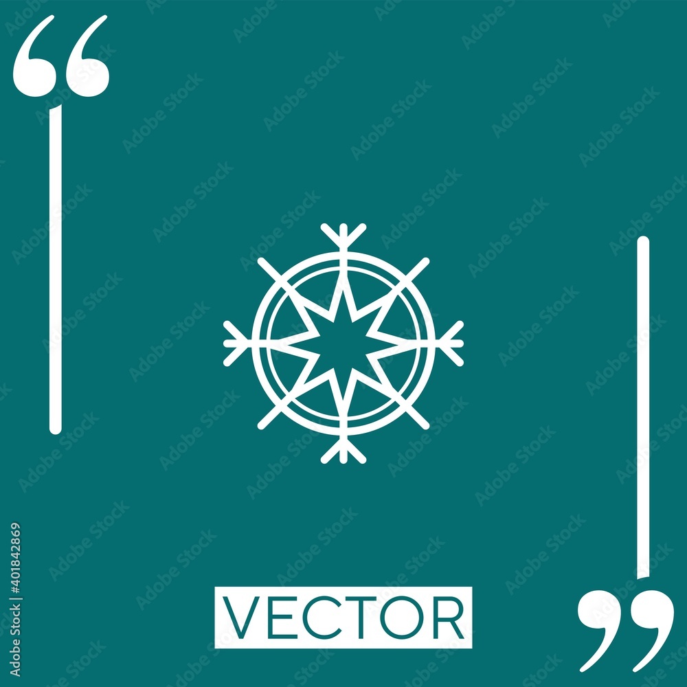 Poster snowflake vector icon linear icon. editable stroke line