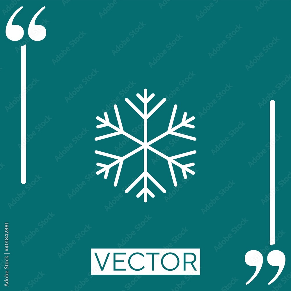 Poster snowflake vector icon linear icon. editable stroke line
