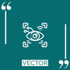 eye scanner vector icon Linear icon. Editable stroked line