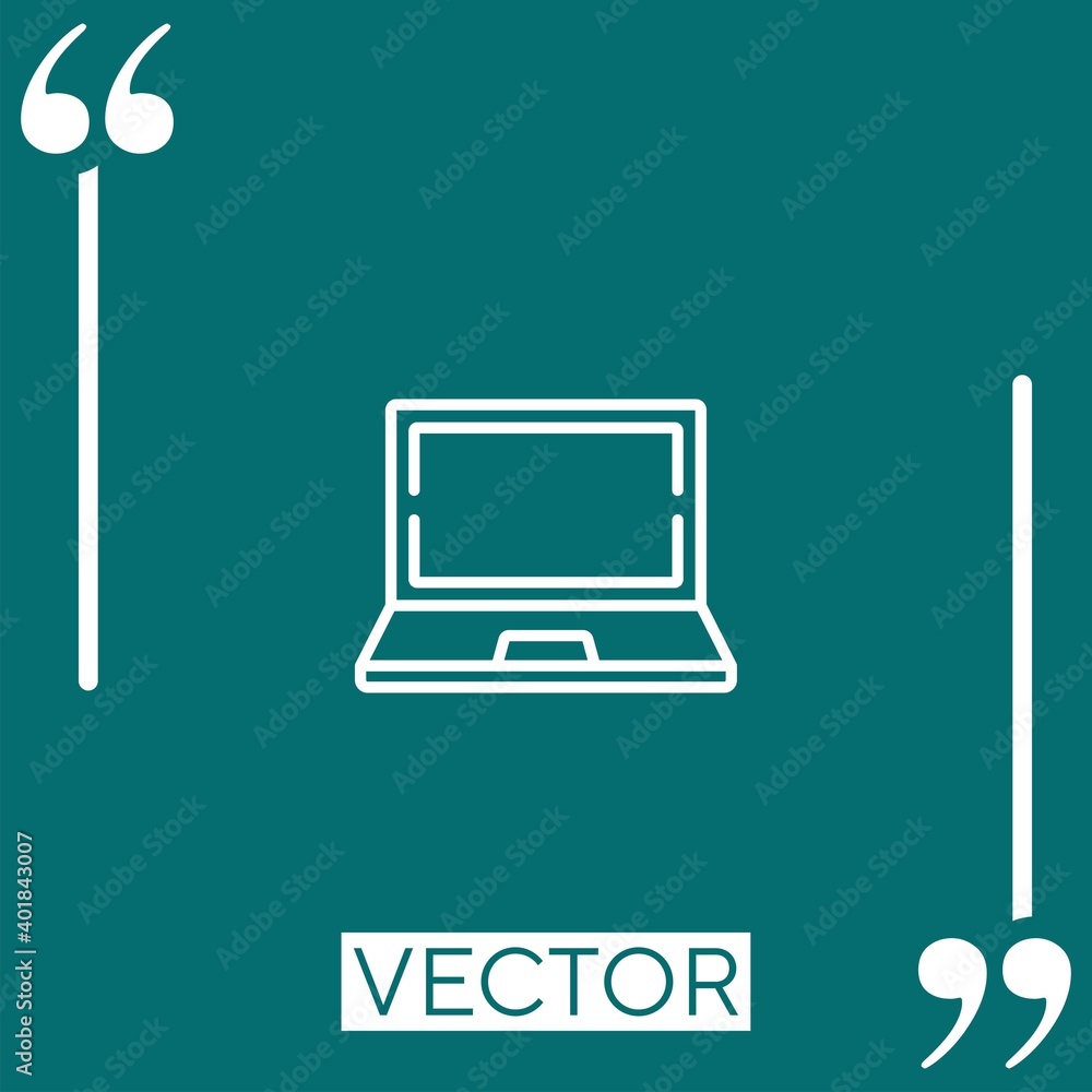Poster laptop vector icon linear icon. editable stroked line