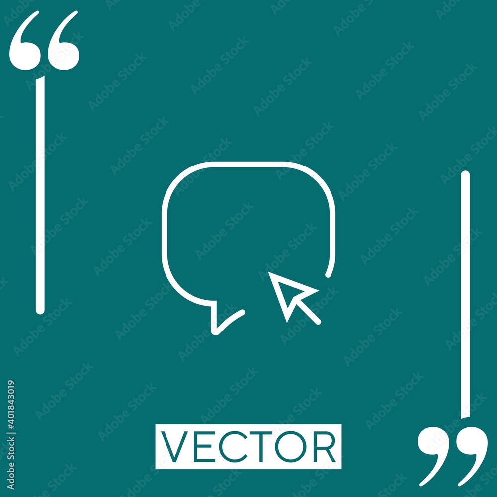 Poster speech bubble vector icon linear icon. editable stroke line