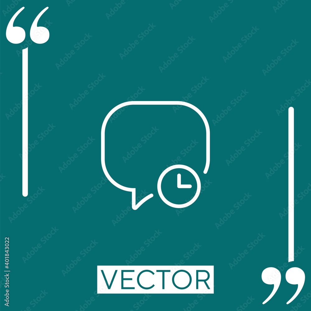 Poster speech bubble vector icon linear icon. editable stroke line