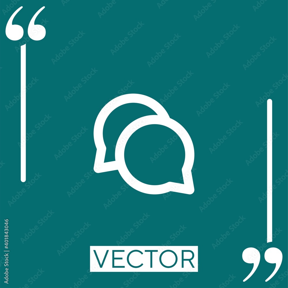 Poster speech bubble vector icon linear icon. editable stroke line