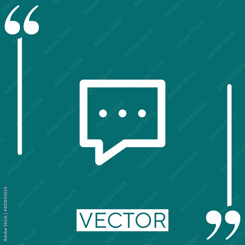 Poster speech bubble vector icon linear icon. editable stroke line