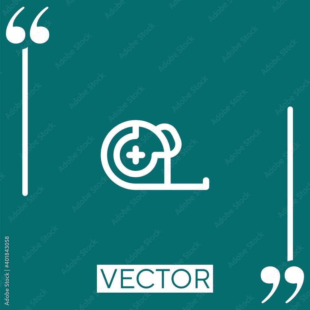 Poster measuring tape vector icon linear icon. editable stroked line