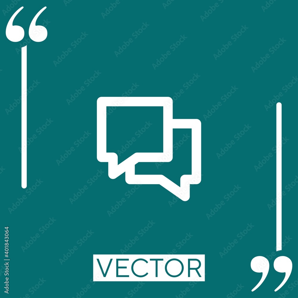 Poster speech bubble vector icon linear icon. editable stroke line