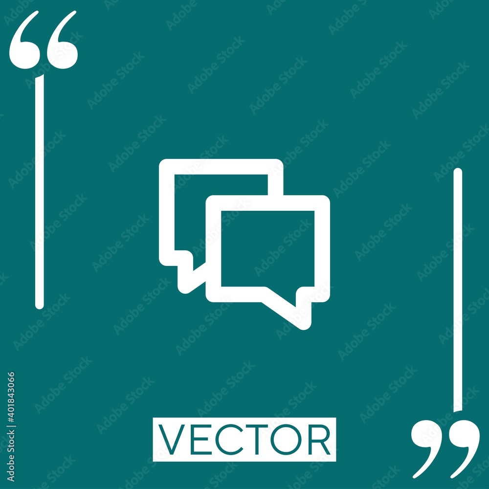 Poster speech bubble vector icon linear icon. editable stroke line