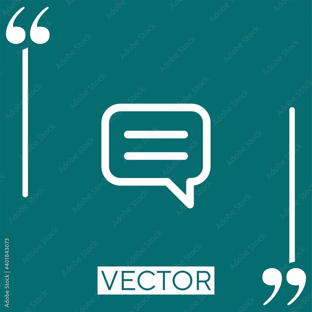 Poster speech bubble with text lines vector icon Linear icon. Editable stroke line