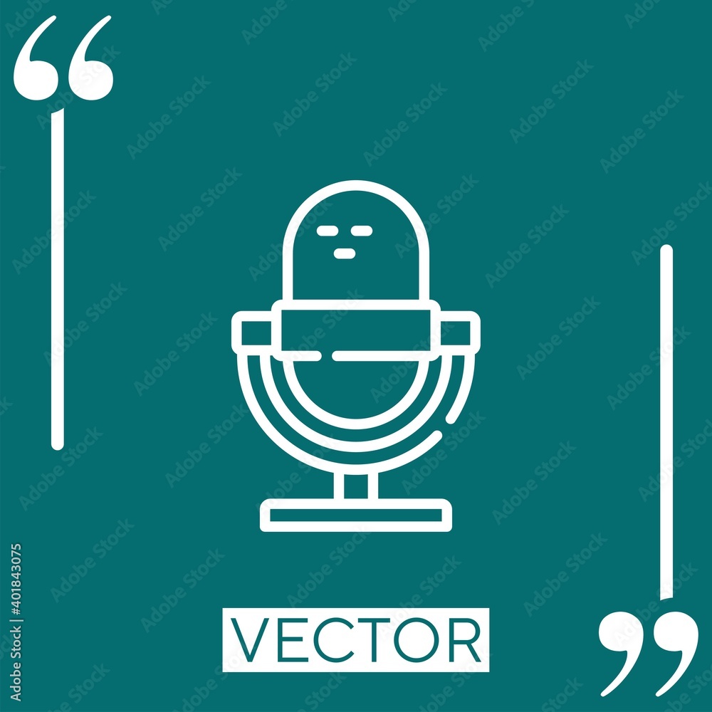 Poster microphone vector icon linear icon. editable stroked line