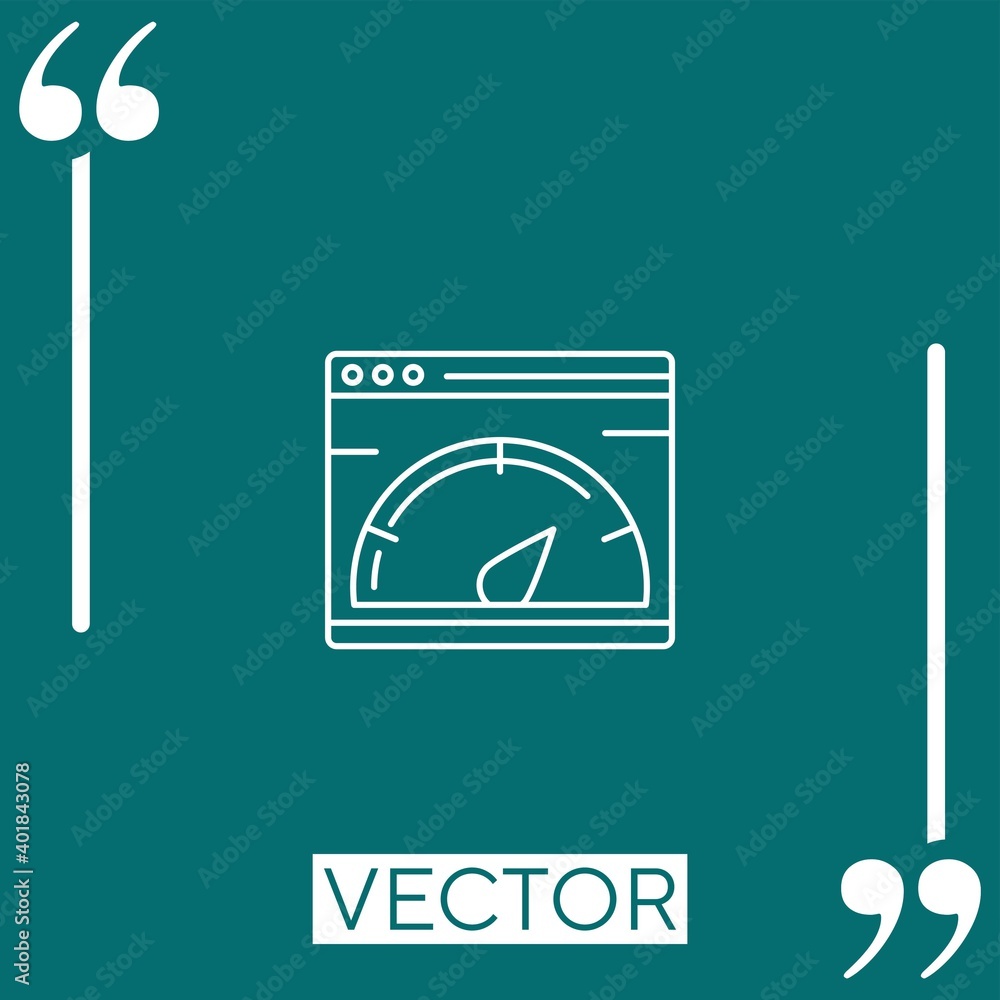 Poster speed test vector icon linear icon. editable stroke line