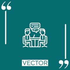 meeting vector icon Linear icon. Editable stroked line