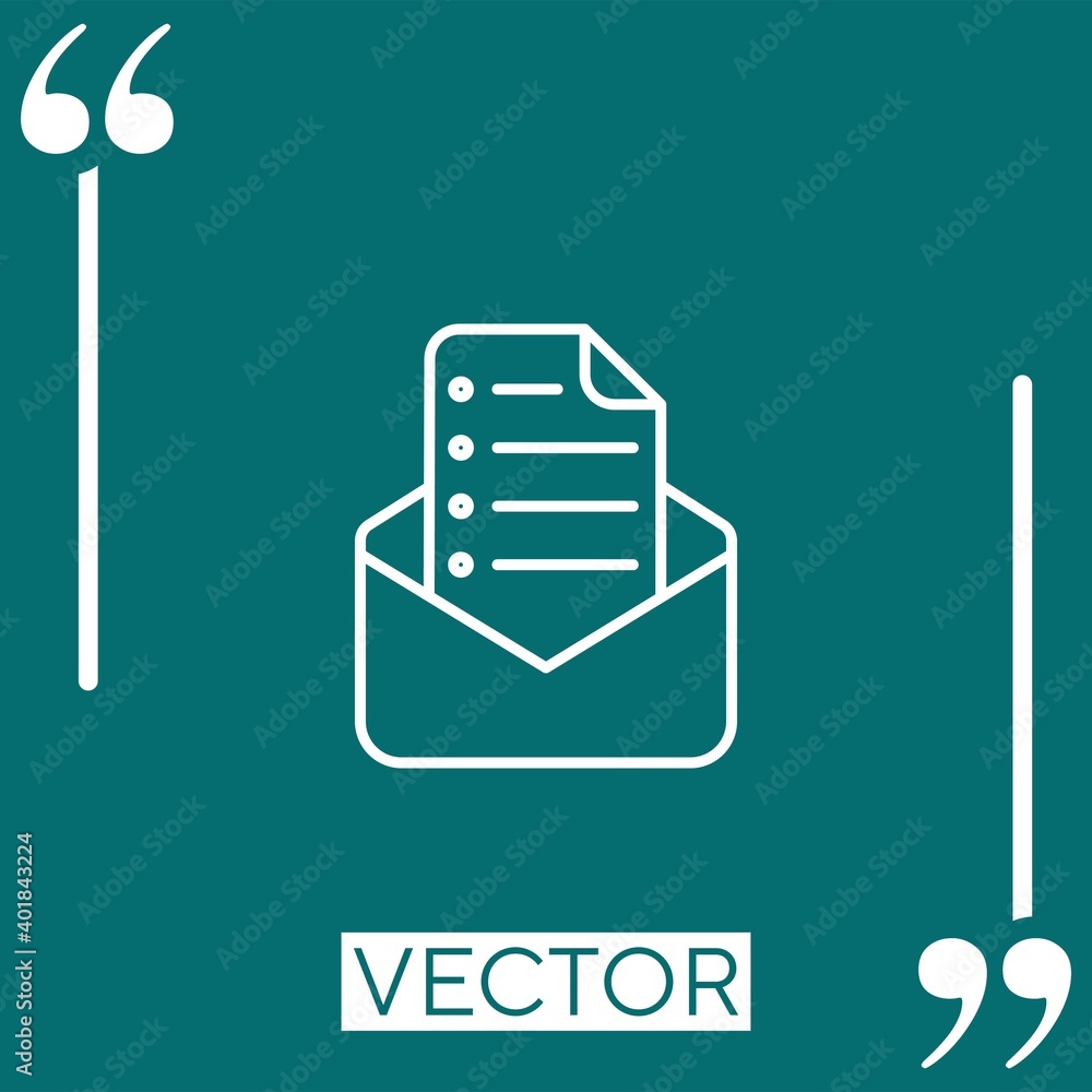 Poster mail linear icon. editable stroke line