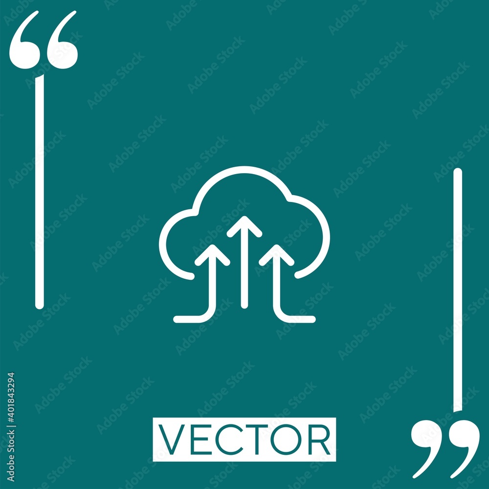 Poster uploading linear icon. editable stroke line