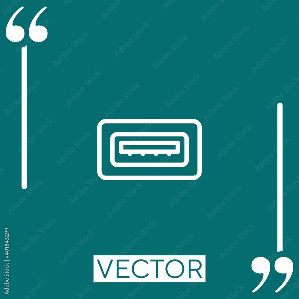 Poster usb port linear icon. editable stroke line