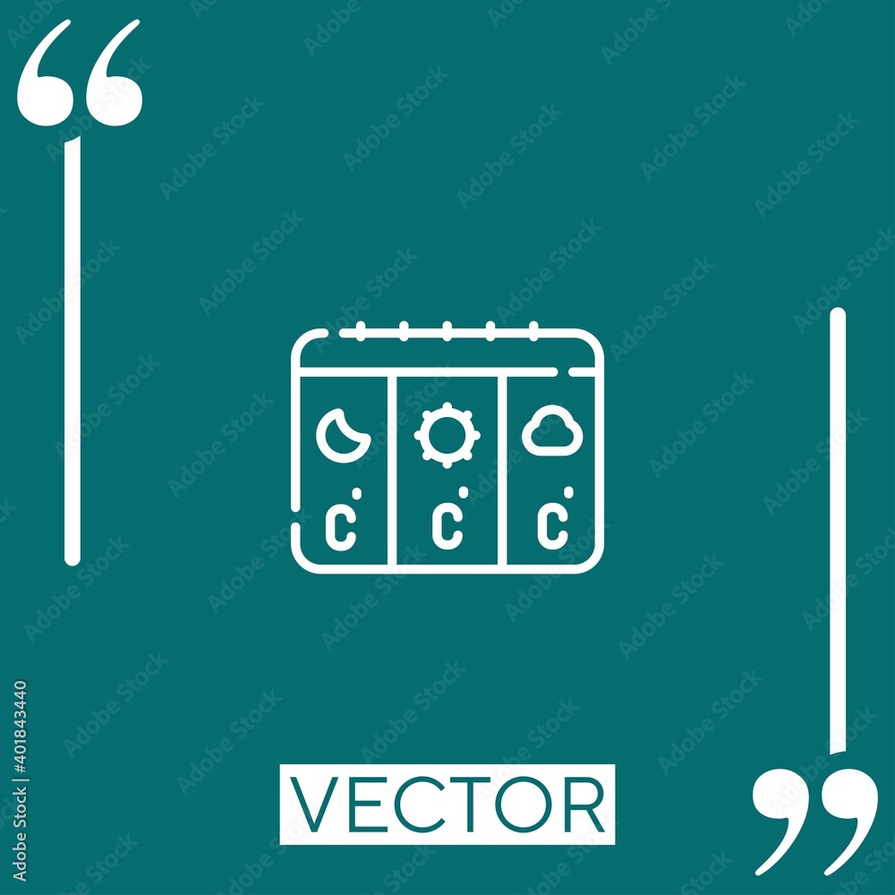Poster forecast vector icon linear icon. editable stroked line