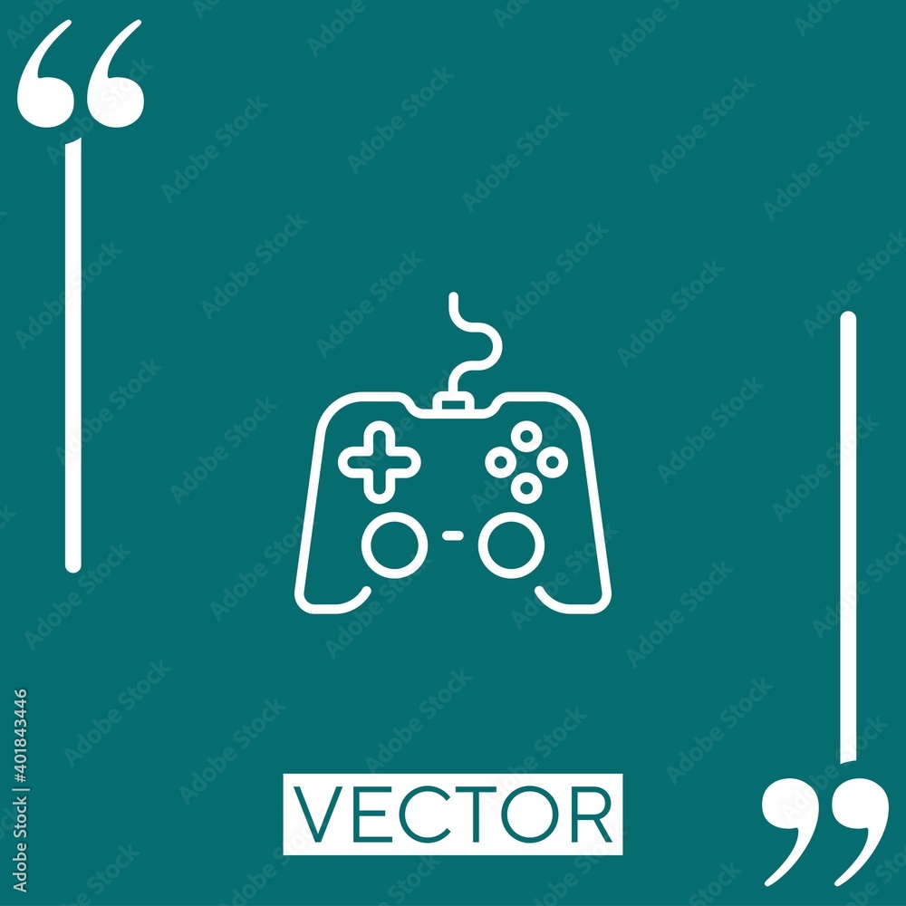 Poster gamepad vector icon linear icon. editable stroked line