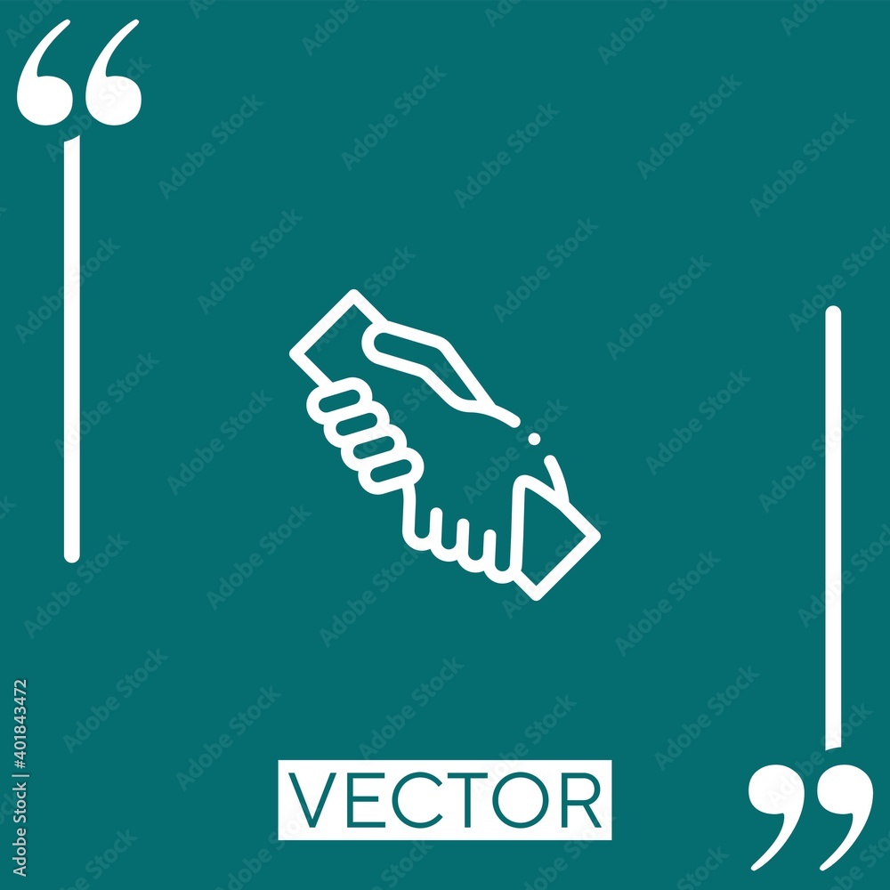 Poster helping hand vector icon linear icon. editable stroked line