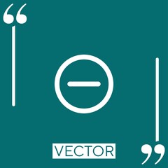 subtracting button vector icon Linear icon. Editable stroke line