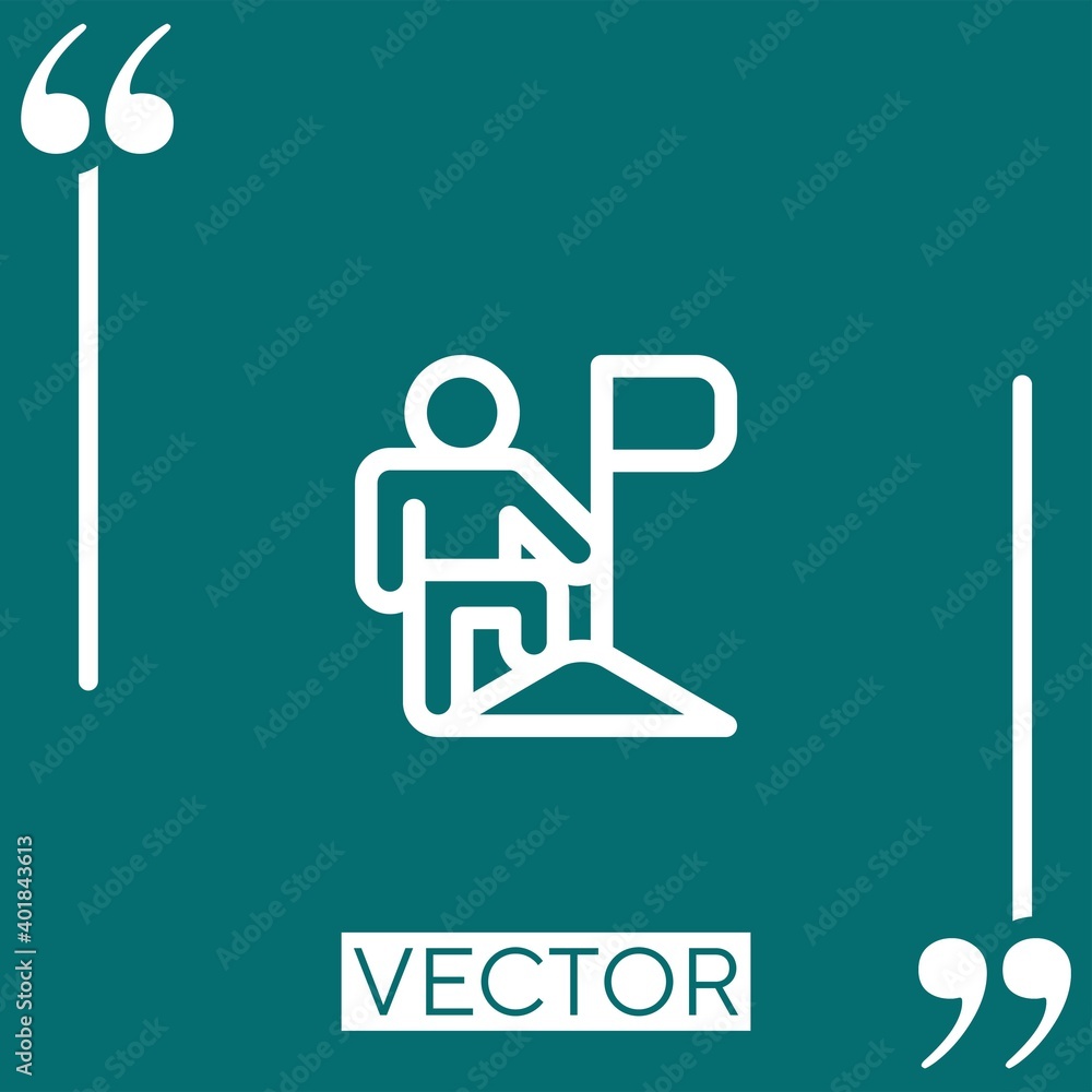 Poster mountain vector icon linear icon. editable stroked line