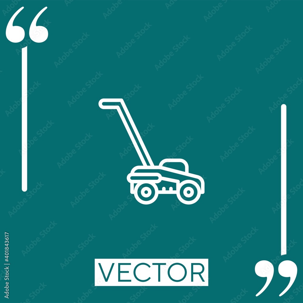 Poster mowing vector icon linear icon. editable stroked line