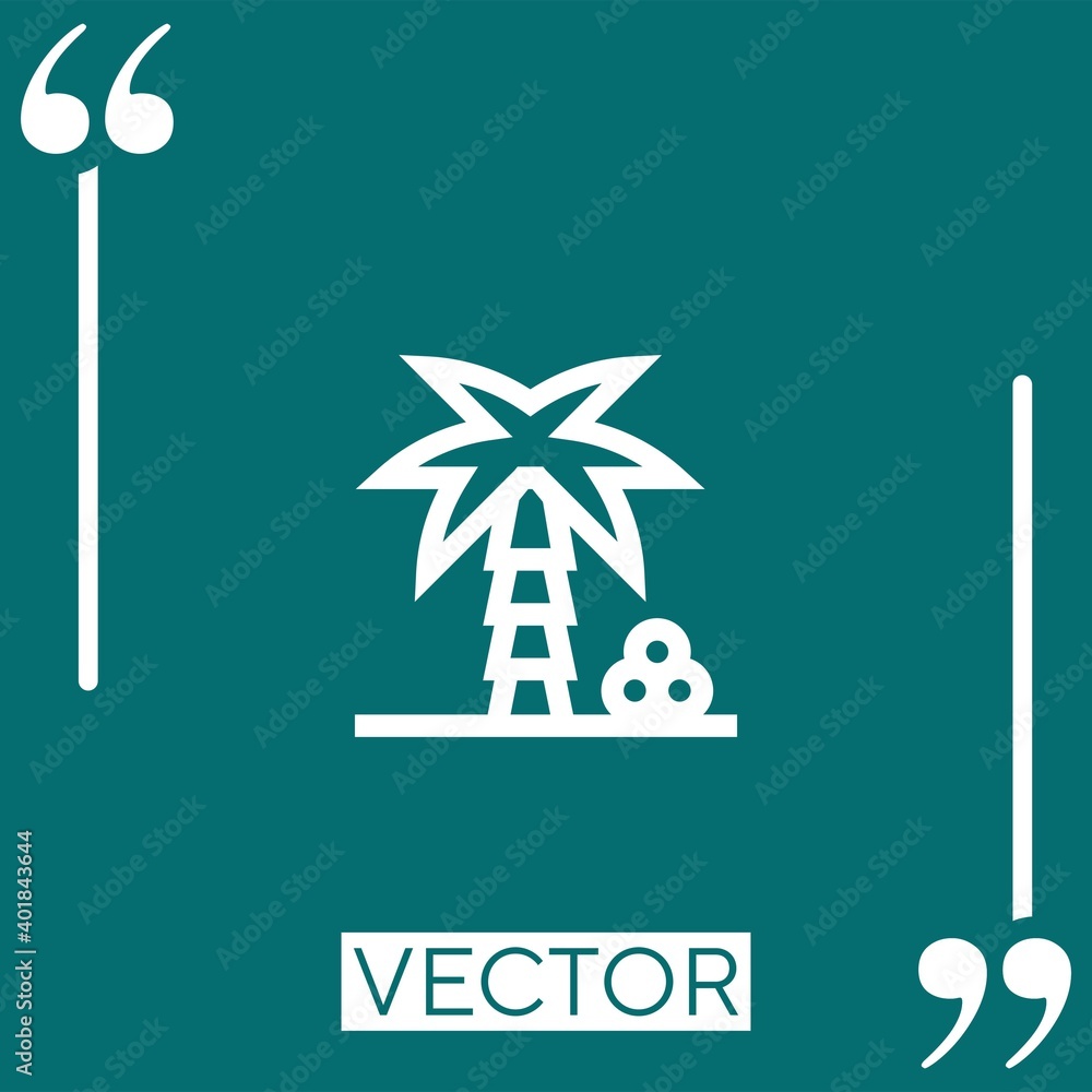 Poster palm tree vector icon Linear icon. Editable stroked line