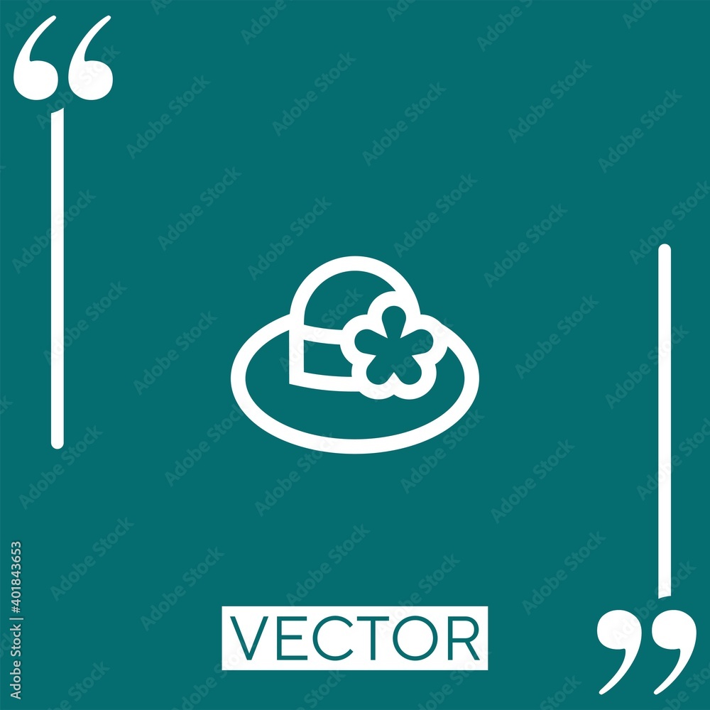 Poster pamela hat vector icon linear icon. editable stroked line