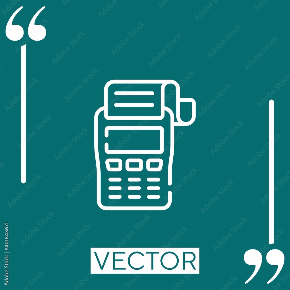 Aufkleber payment terminal vector icon linear icon. editable stroked line