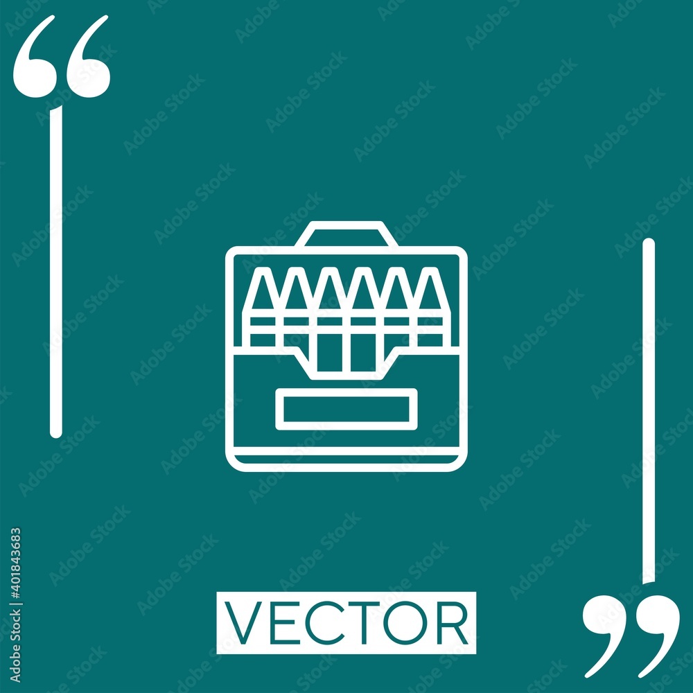 Poster pencil crayons vector icon linear icon. editable stroked line