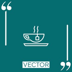 tea cup vector icon Linear icon. Editable stroke line
