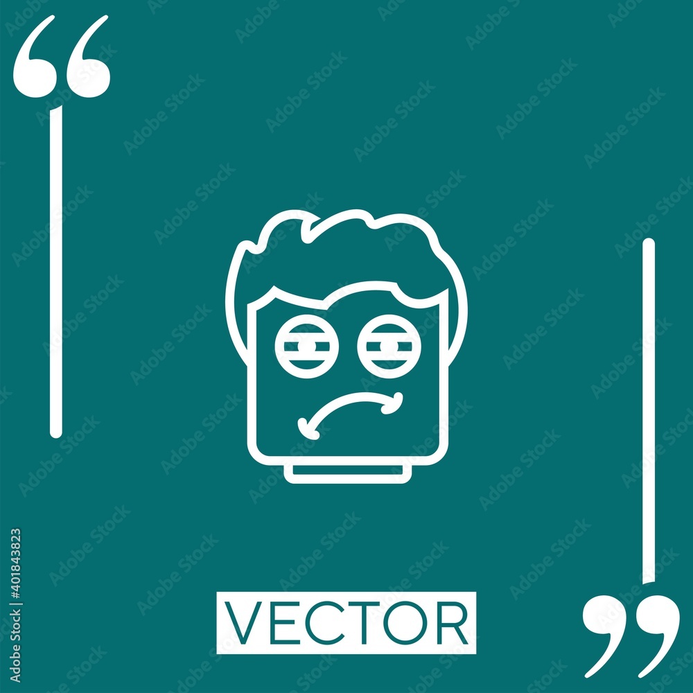 Poster tired vector icon linear icon. editable stroke line