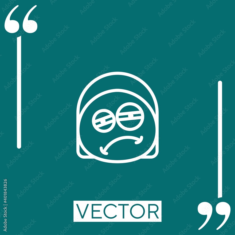 Poster tired vector icon linear icon. editable stroke line